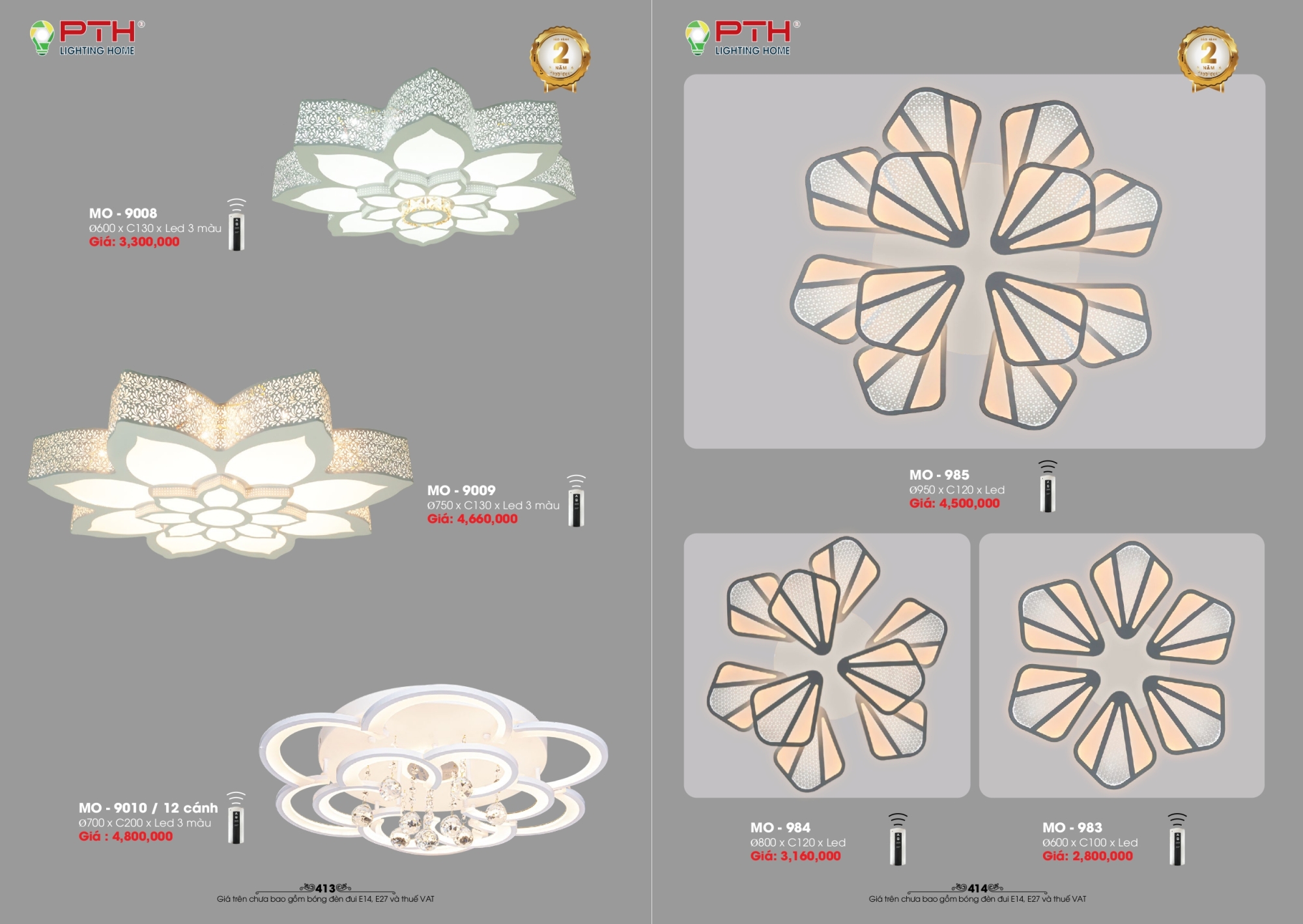Bảng giá đèn trang trí PTH Lighting Home 2026